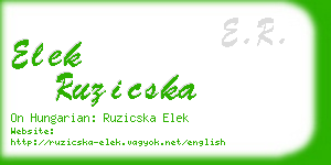 elek ruzicska business card